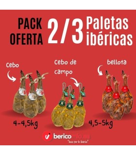 robo sobresalir vehículo Packs oferta Paletas Ibérica 50% raza ibérica bellota, cebo y cebo campo