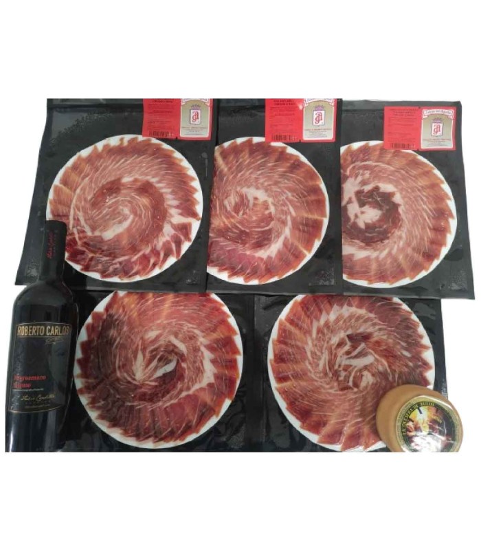 Cesto de Presunto Bellota Ibérico 75%. Corte de faca