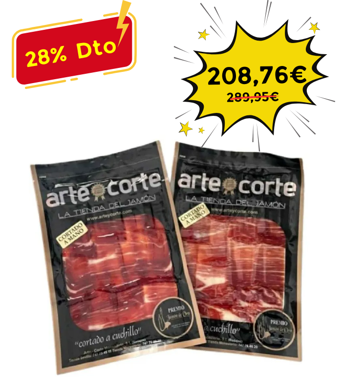 Jamón Bellota 100% ibérico Monesterio loncheado a cuchillo