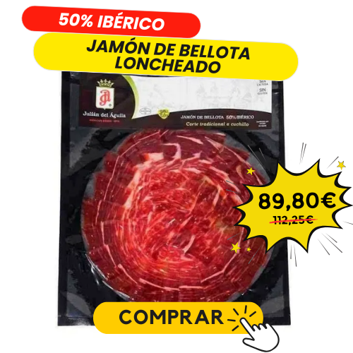 Jamón de bellota 50% loncheado a cuchillo